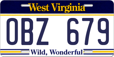 WV license plate OBZ679