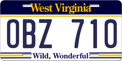 WV license plate OBZ710