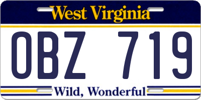 WV license plate OBZ719