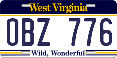 WV license plate OBZ776