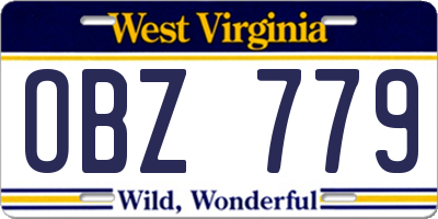 WV license plate OBZ779