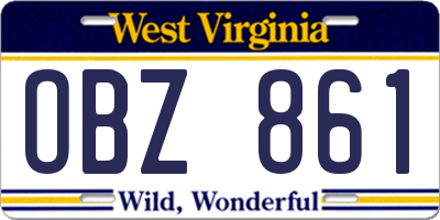 WV license plate OBZ861