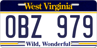 WV license plate OBZ979