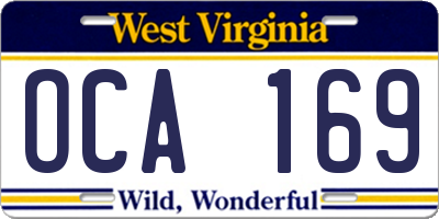 WV license plate OCA169