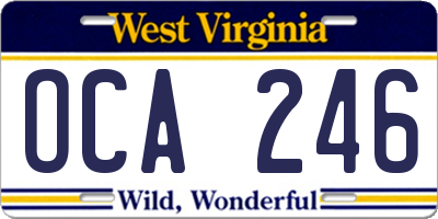 WV license plate OCA246