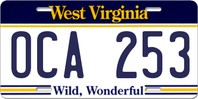 WV license plate OCA253