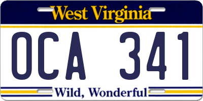 WV license plate OCA341