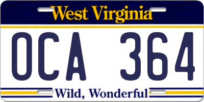 WV license plate OCA364