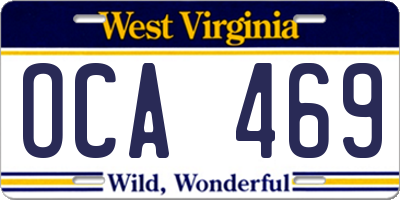 WV license plate OCA469