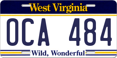 WV license plate OCA484
