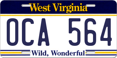 WV license plate OCA564