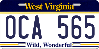 WV license plate OCA565