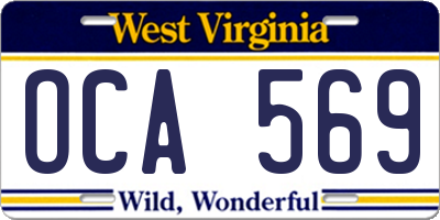 WV license plate OCA569
