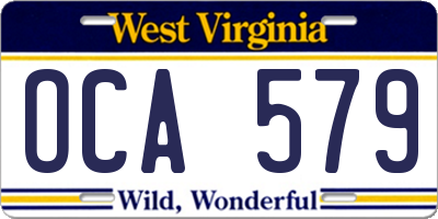 WV license plate OCA579