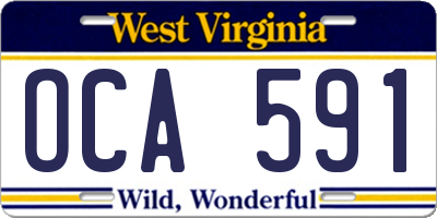 WV license plate OCA591
