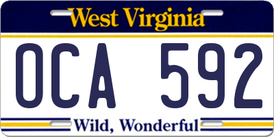 WV license plate OCA592