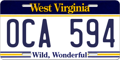 WV license plate OCA594