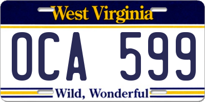 WV license plate OCA599