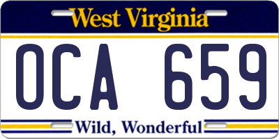 WV license plate OCA659
