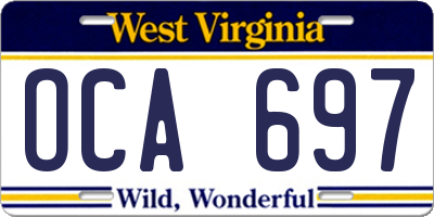 WV license plate OCA697