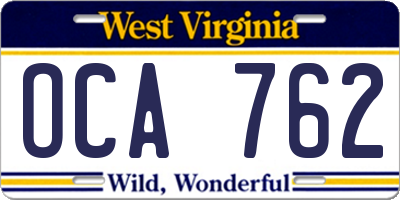 WV license plate OCA762