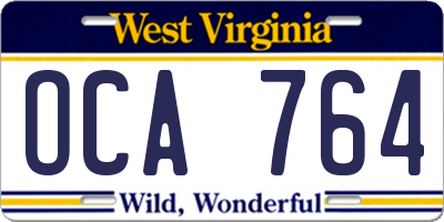 WV license plate OCA764