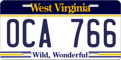 WV license plate OCA766