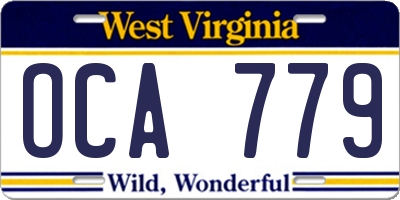 WV license plate OCA779