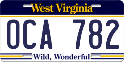 WV license plate OCA782