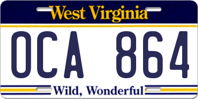 WV license plate OCA864