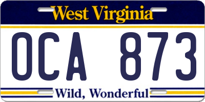 WV license plate OCA873