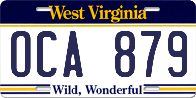 WV license plate OCA879