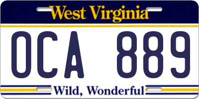 WV license plate OCA889