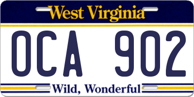 WV license plate OCA902