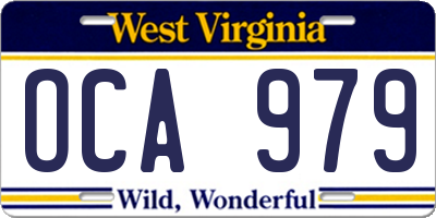 WV license plate OCA979