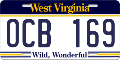 WV license plate OCB169