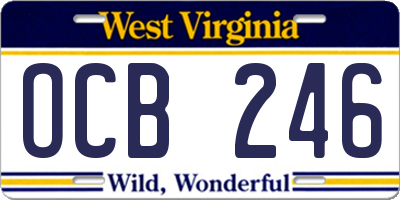 WV license plate OCB246