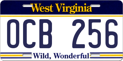 WV license plate OCB256