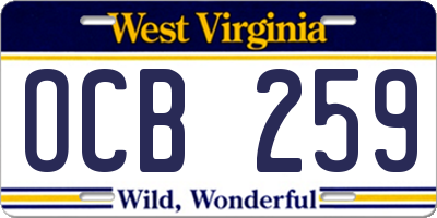 WV license plate OCB259