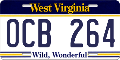 WV license plate OCB264