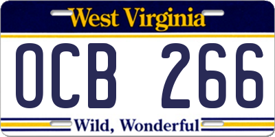 WV license plate OCB266