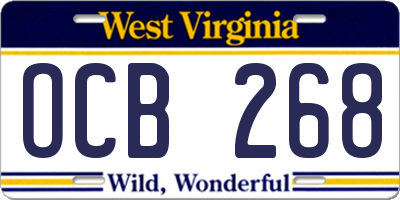 WV license plate OCB268