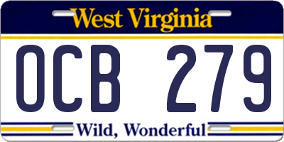 WV license plate OCB279