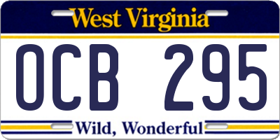 WV license plate OCB295