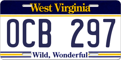 WV license plate OCB297