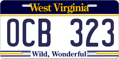 WV license plate OCB323