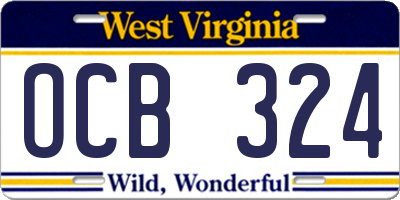 WV license plate OCB324