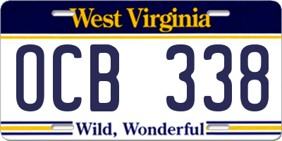 WV license plate OCB338