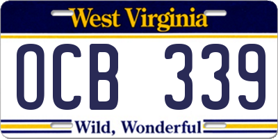 WV license plate OCB339