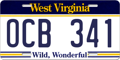 WV license plate OCB341